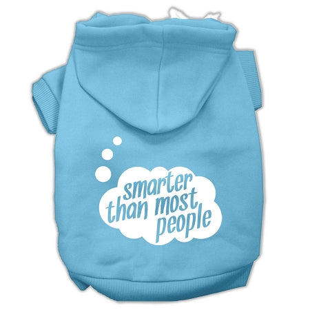 Smarter Then Most People Screen Printed Dog Pet Hoodies Baby Blue Size Lg Default Title