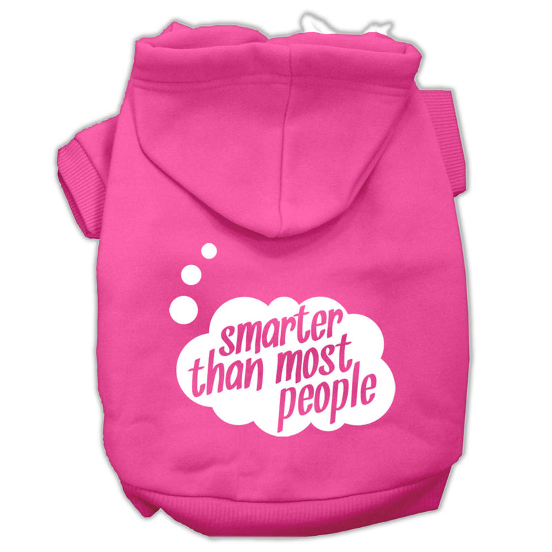 Smarter Then Most People Screen Printed Dog Pet Hoodies Bright Pink Size Lg GreatEagleInc
