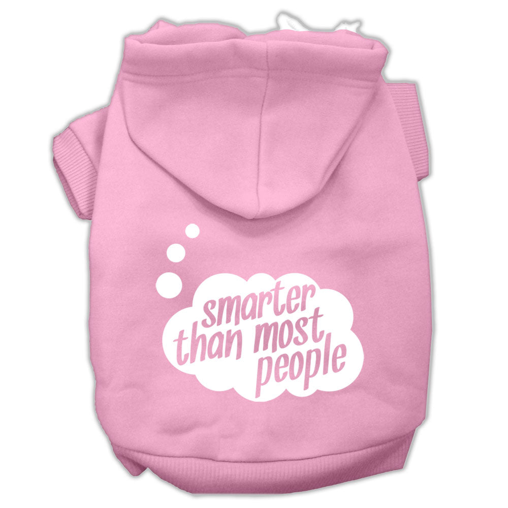 Smarter Then Most People Screen Printed Dog Pet Hoodies Light Pink Size Lg GreatEagleInc