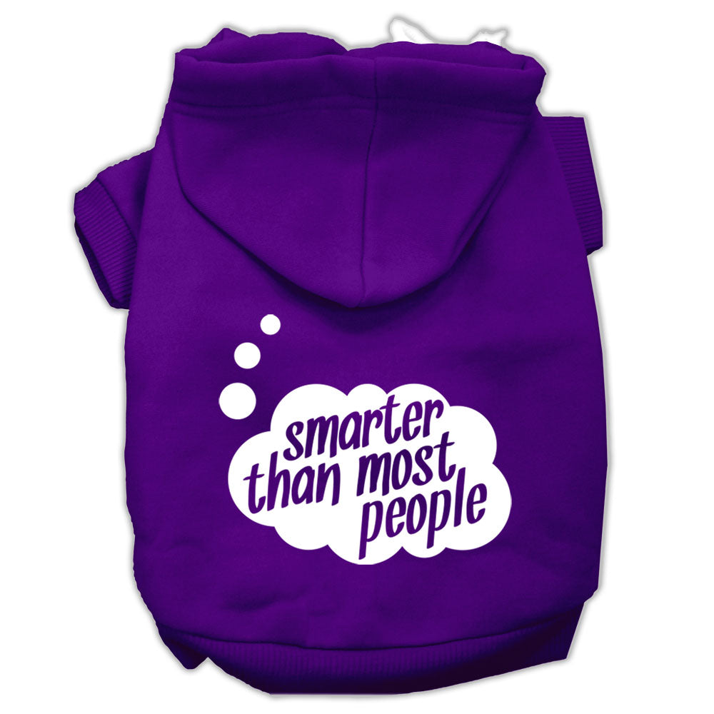 Smarter Then Most People Screen Printed Dog Pet Hoodies Purple Size Lg GreatEagleInc