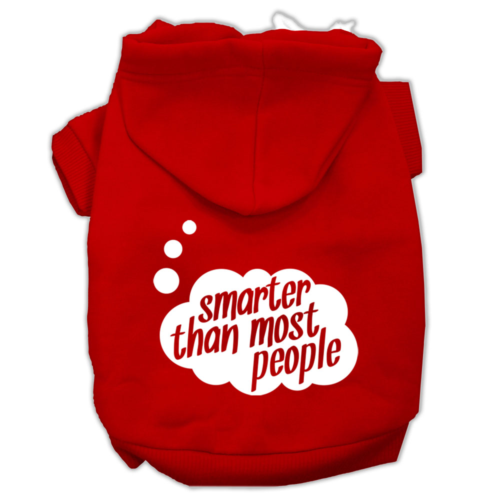 Smarter Then Most People Screen Printed Dog Pet Hoodies Red Size Lg GreatEagleInc
