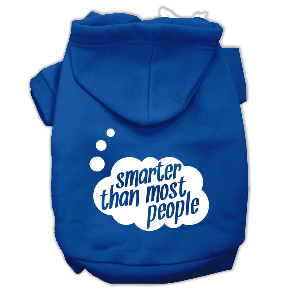 Smarter Then Most People Screen Printed Dog Pet Hoodies Blue Size Med GreatEagleInc