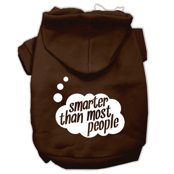 Smarter Then Most People Screen Printed Dog Pet Hoodies Brown Size Med GreatEagleInc