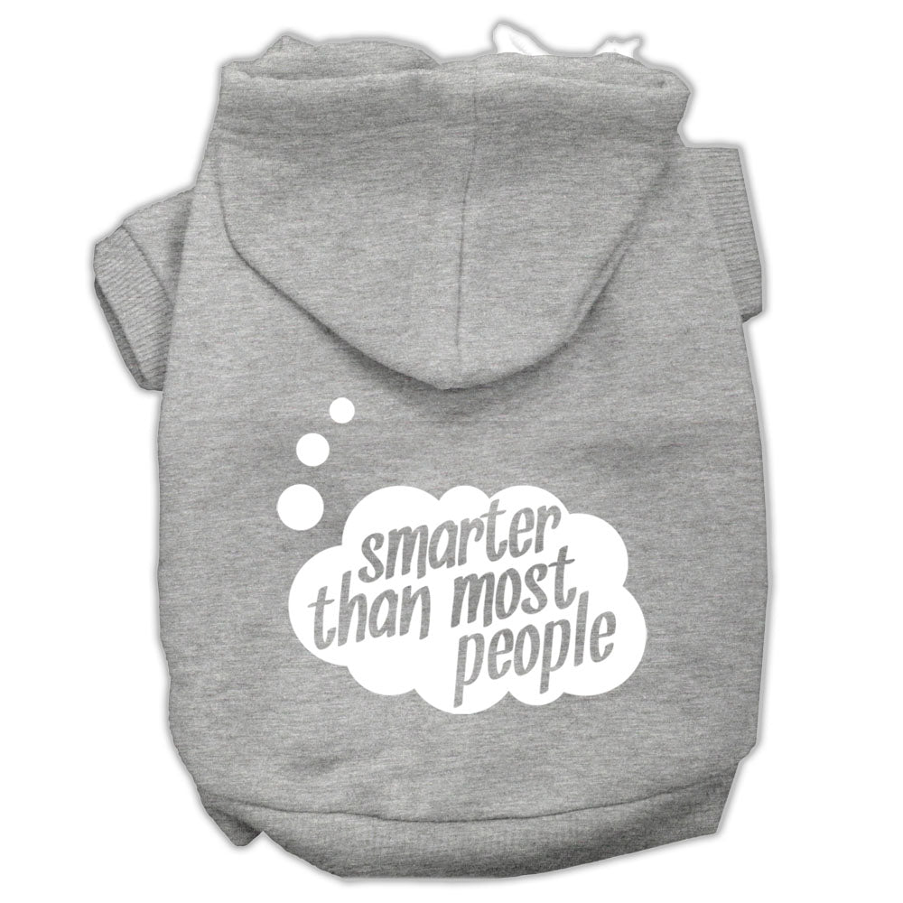 Smarter Then Most People Screen Printed Dog Pet Hoodies Grey Size Med GreatEagleInc