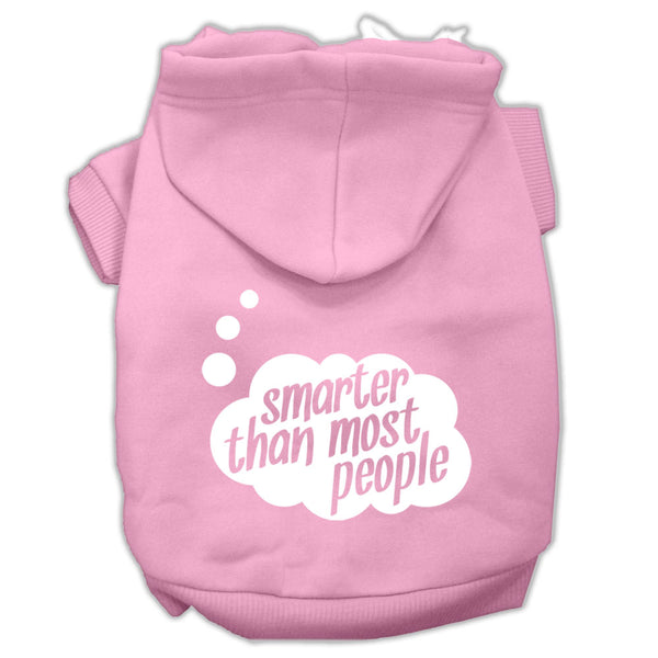 Smarter Then Most People Screen Printed Dog Pet Hoodies Light Pink Size Med GreatEagleInc