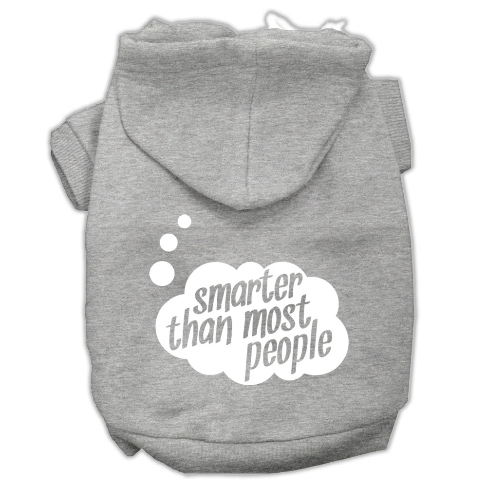 Smarter Then Most People Screen Printed Dog Pet Hoodies Grey Size Sm Default Title