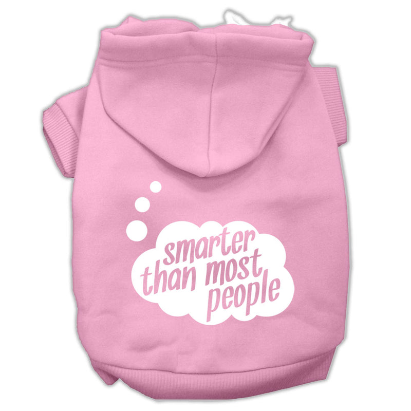Smarter Then Most People Screen Printed Dog Pet Hoodies Light Pink Size Xs GreatEagleInc