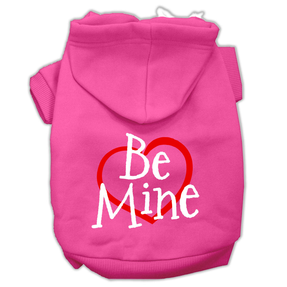 Be Mine Screen Print Pet Hoodies Bright Pink Size Lg GreatEagleInc