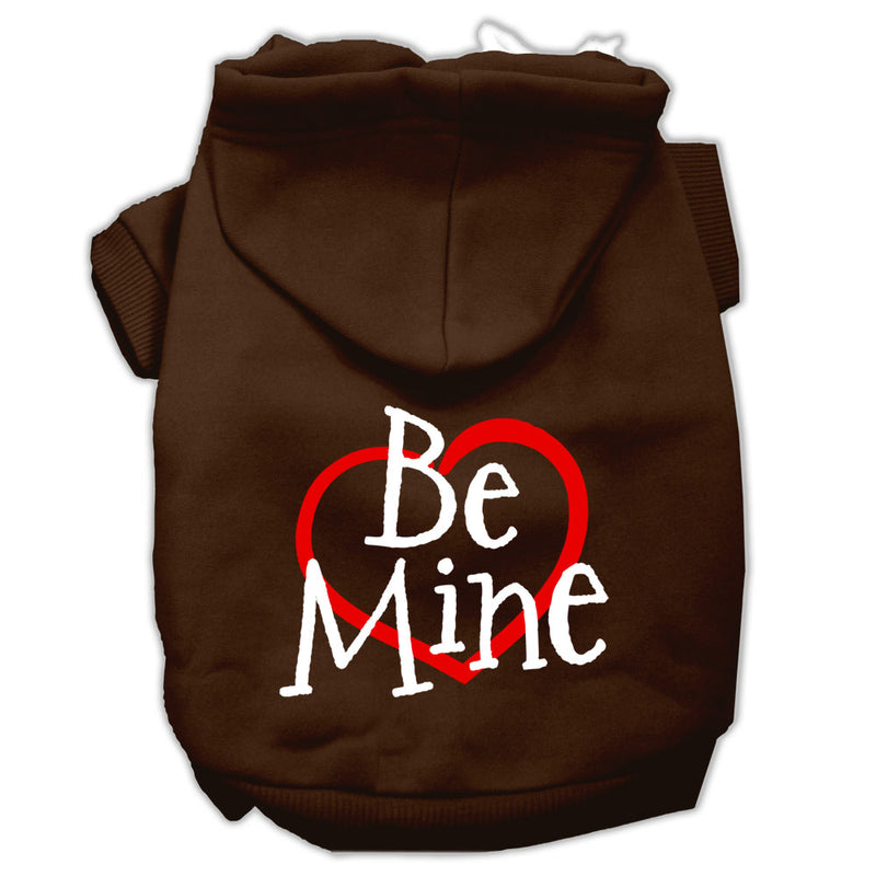 Be Mine Screen Print Pet Hoodies Brown Size Lg GreatEagleInc