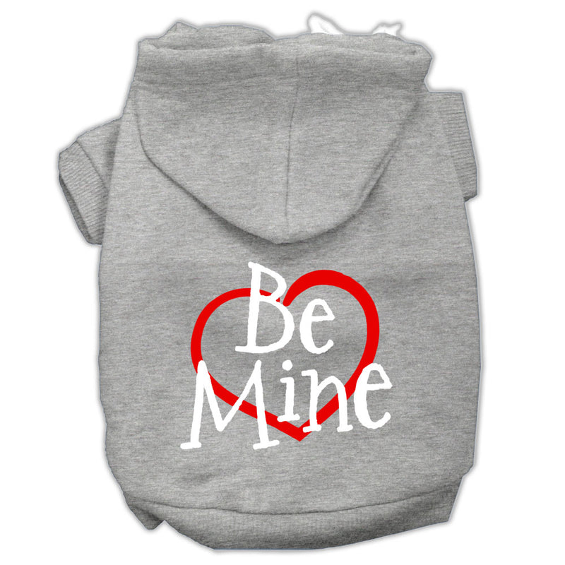 Be Mine Screen Print Pet Hoodies Grey Size Med GreatEagleInc