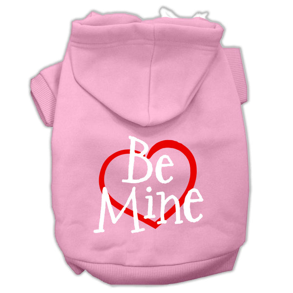 Be Mine Screen Print Pet Hoodies Light Pink Size Med GreatEagleInc