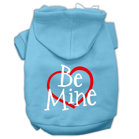 Be Mine Screen Print Pet Hoodies Baby Blue Size Xs GreatEagleInc