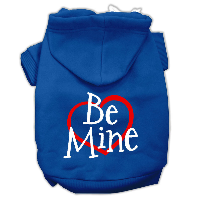 Be Mine Screen Print Pet Hoodies Blue Size Xs GreatEagleInc