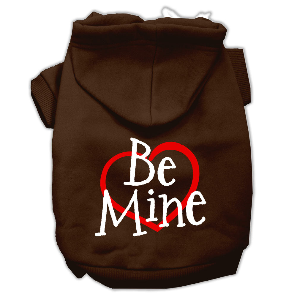 Be Mine Screen Print Pet Hoodies Brown Size Xs GreatEagleInc