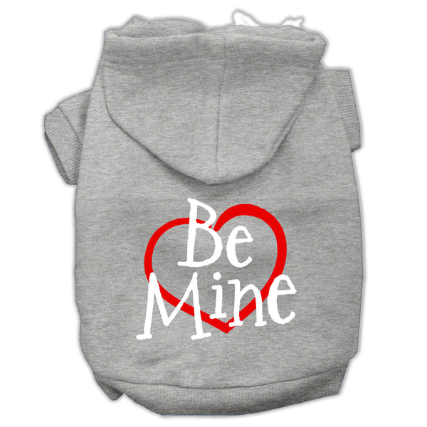 Be Mine Screen Print Pet Hoodies Grey Size Xs GreatEagleInc