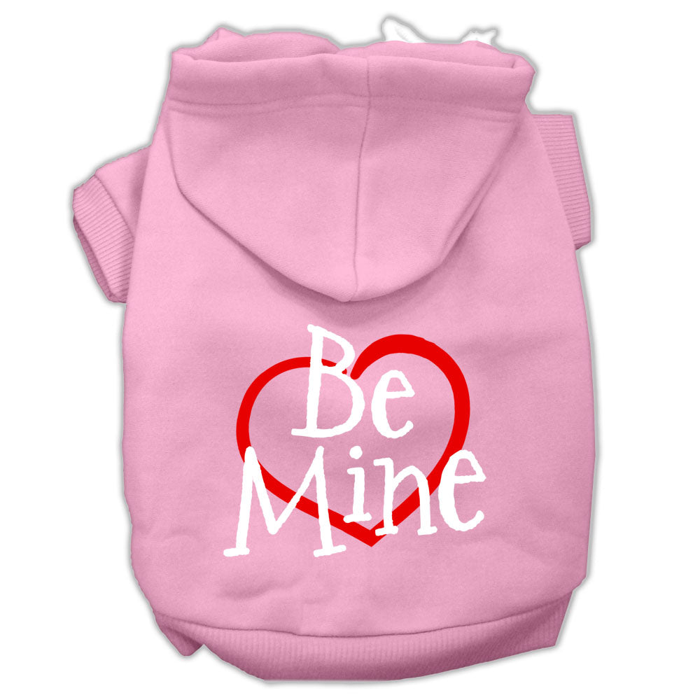 Be Mine Screen Print Pet Hoodies Light Pink Size Xs GreatEagleInc