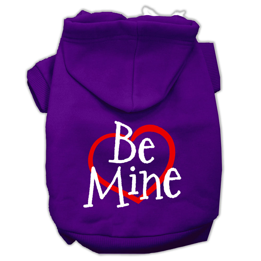 Be Mine Screen Print Pet Hoodies Purple Size Xs GreatEagleInc