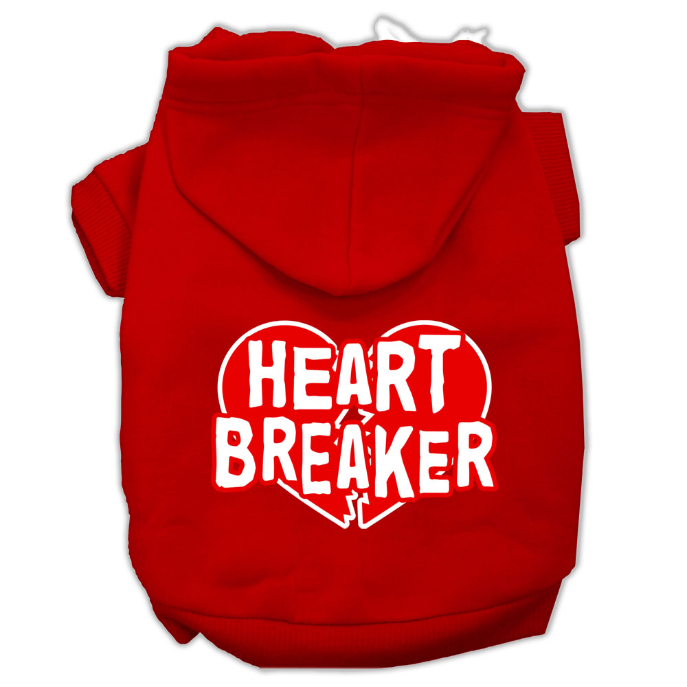 Heart Breaker Screen Print Pet Hoodies Red Size Xl Default Title