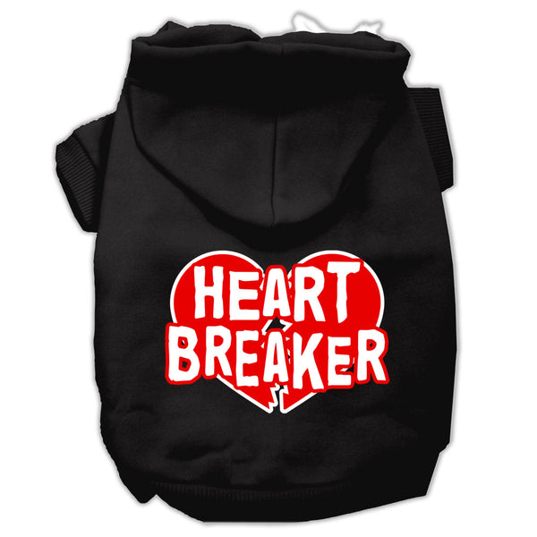 Heart Breaker Screen Print Pet Hoodies Black Size Xs GreatEagleInc