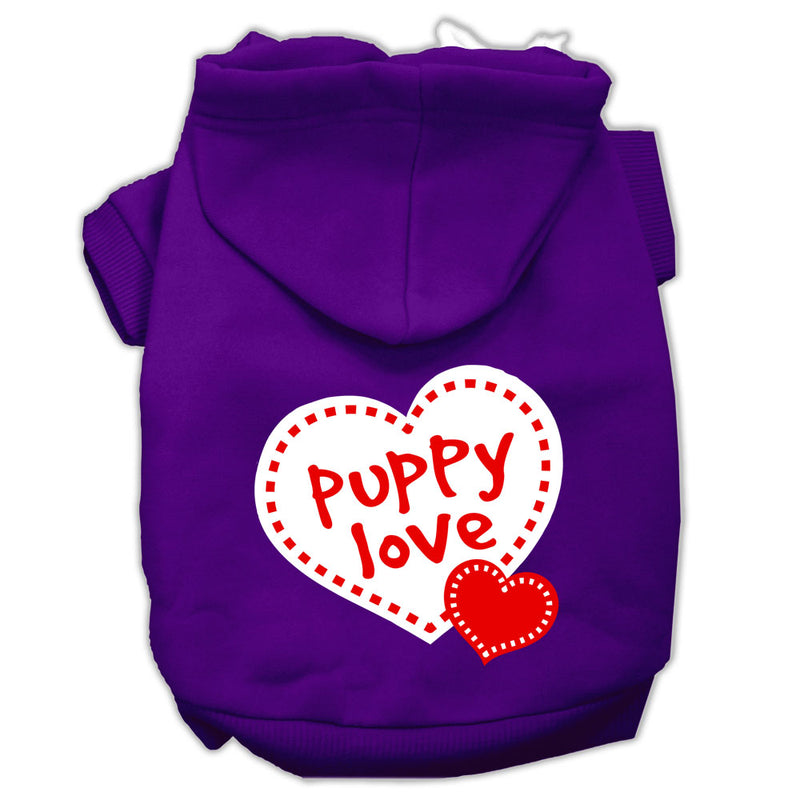 Puppy Love Screen Print Pet Hoodies Purple Size Lg GreatEagleInc