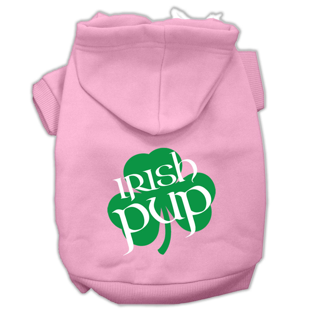 Irish Pup Screen Print Pet Hoodies Light Pink Size Med GreatEagleInc