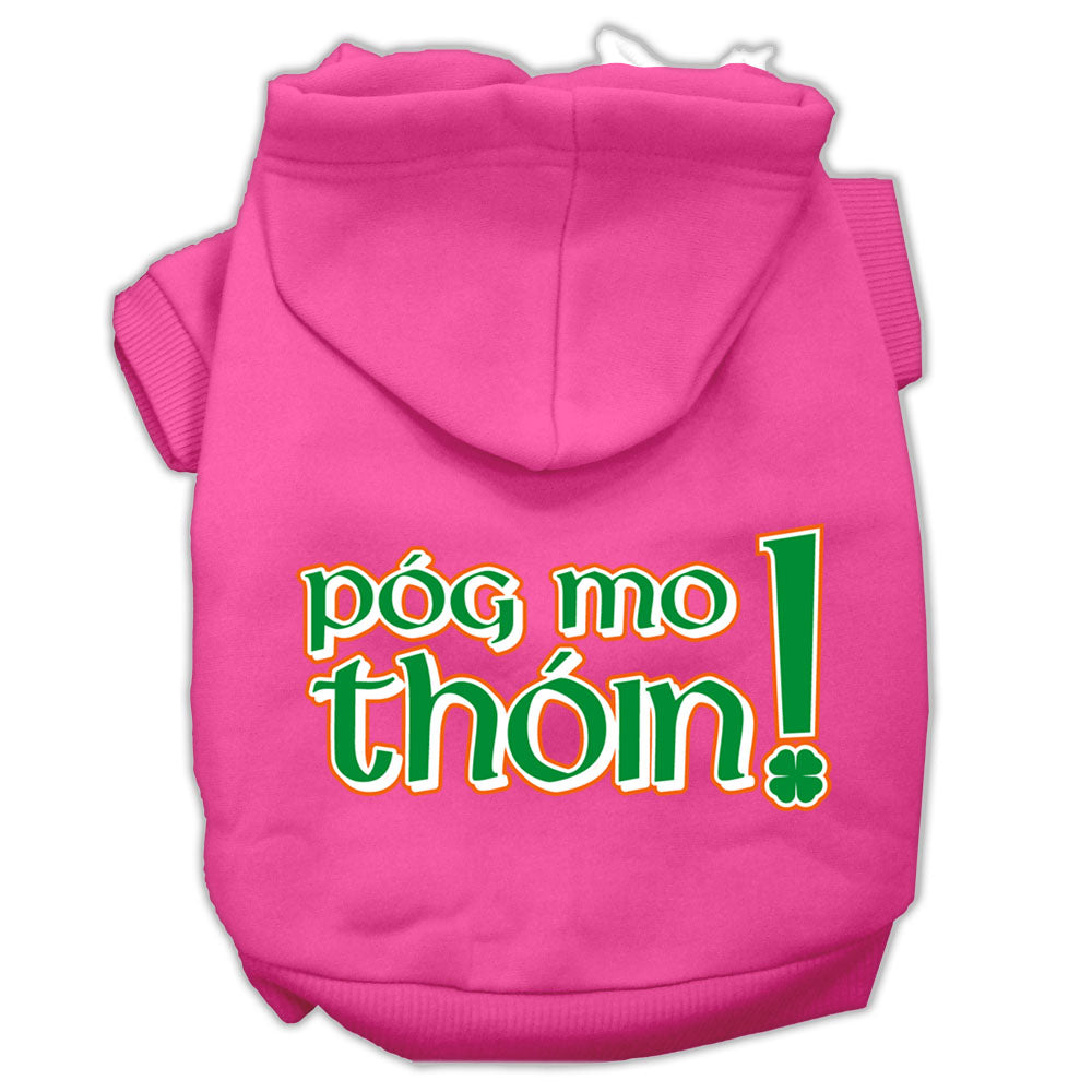 Pog Mo Thoin Screen Print Pet Hoodies Bright Pink Size Lg GreatEagleInc