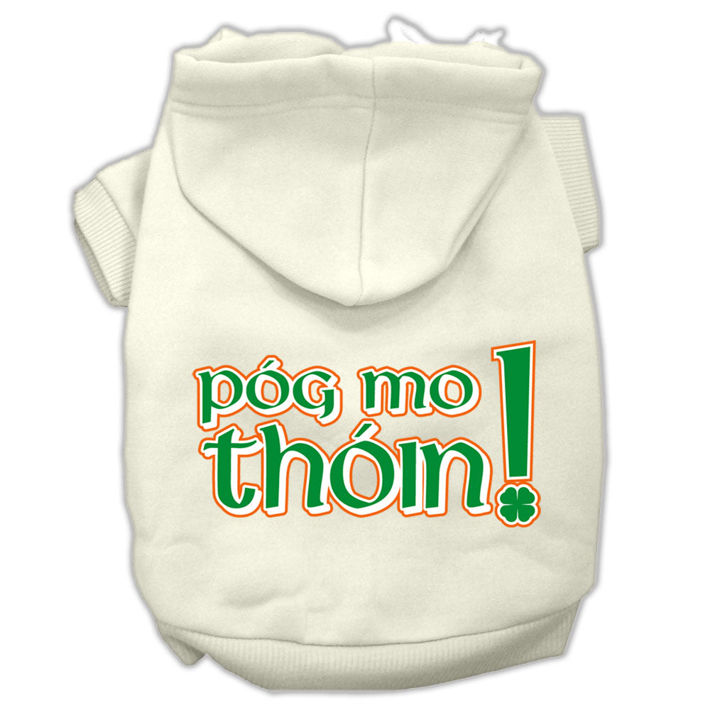 Pog Mo Thoin Screen Print Pet Hoodies Cream Size Lg GreatEagleInc