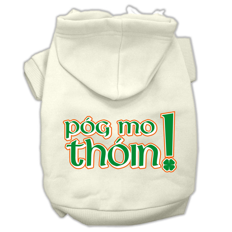 Pog Mo Thoin Screen Print Pet Hoodies Cream Size Med GreatEagleInc