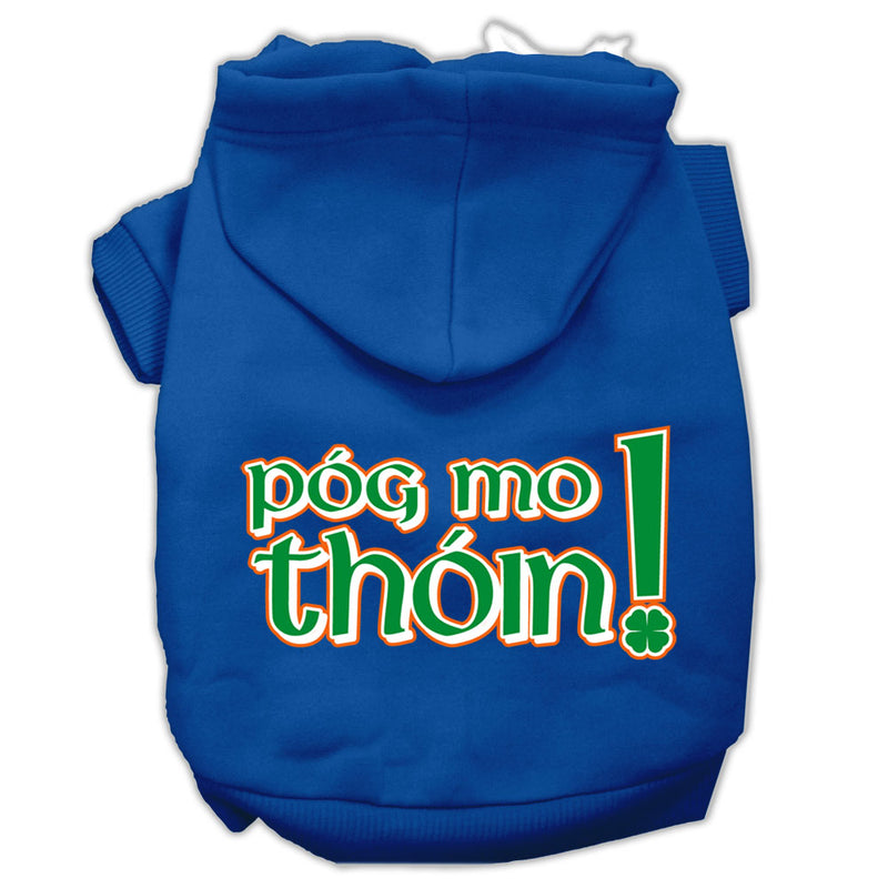 Pog Mo Thoin Screen Print Pet Hoodies Blue Size Sm GreatEagleInc