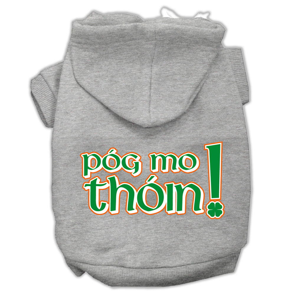 Pog Mo Thoin Screen Print Pet Hoodies Grey Size Xs GreatEagleInc