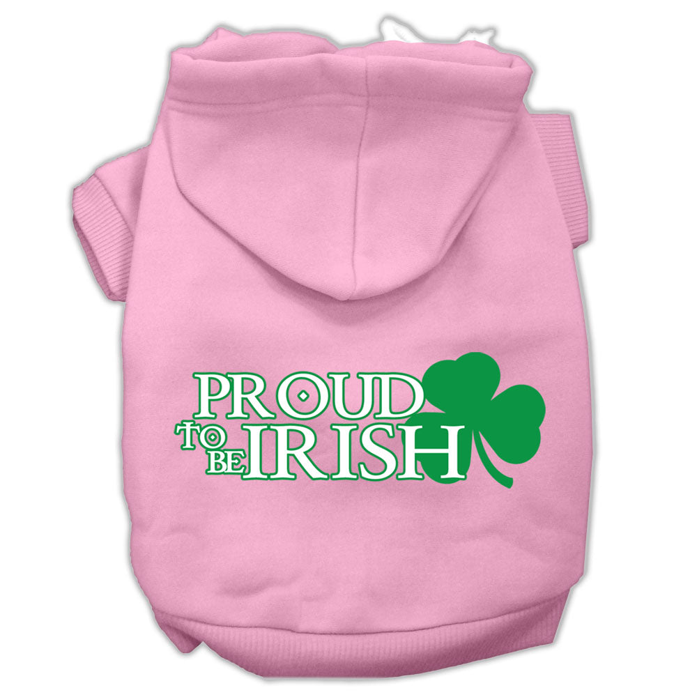 Proud To Be Irish Screen Print Pet Hoodies Light Pink Size Med GreatEagleInc