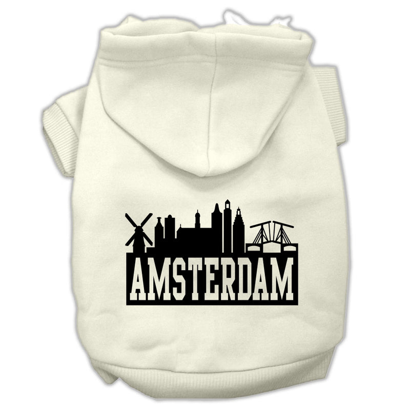 Amsterdam Skyline Screen Print Pet Hoodies Cream Size Med Default Title