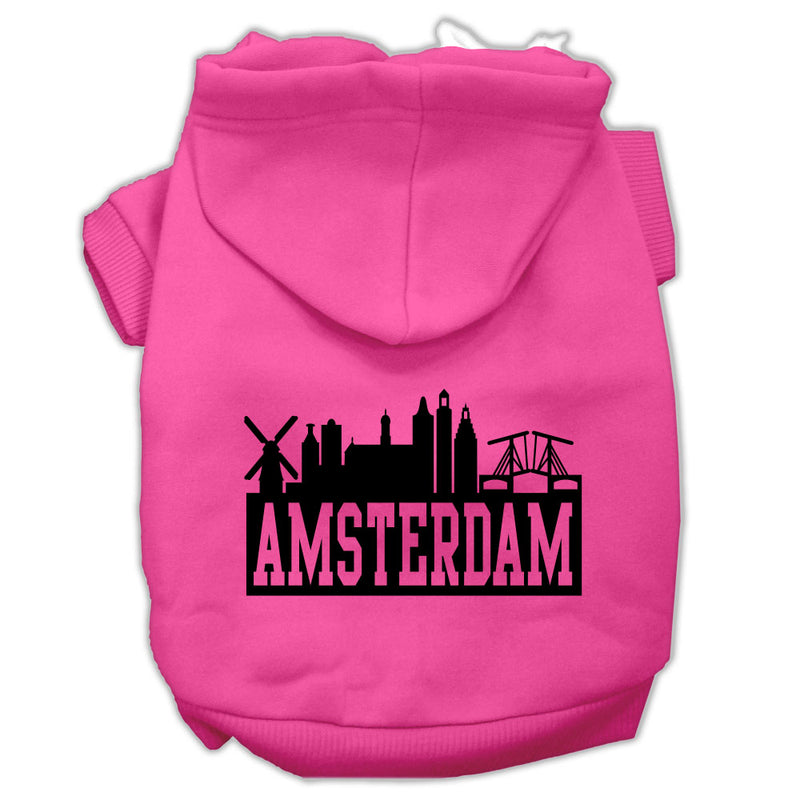 Amsterdam Skyline Screen Print Pet Hoodies Bright Pink Size Xs Default Title