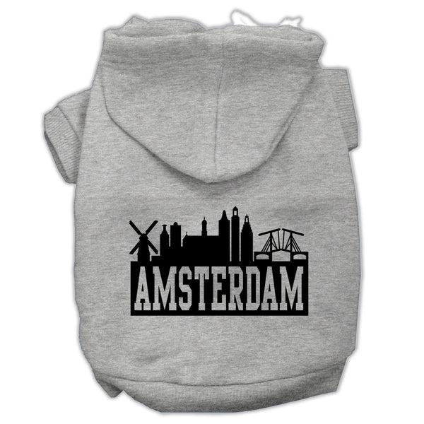 Amsterdam Skyline Screen Print Pet Hoodies Grey Size Xxxl Default Title