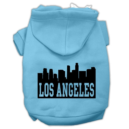 Los Angeles Skyline Screen Print Pet Hoodies Baby Blue Size Xl GreatEagleInc