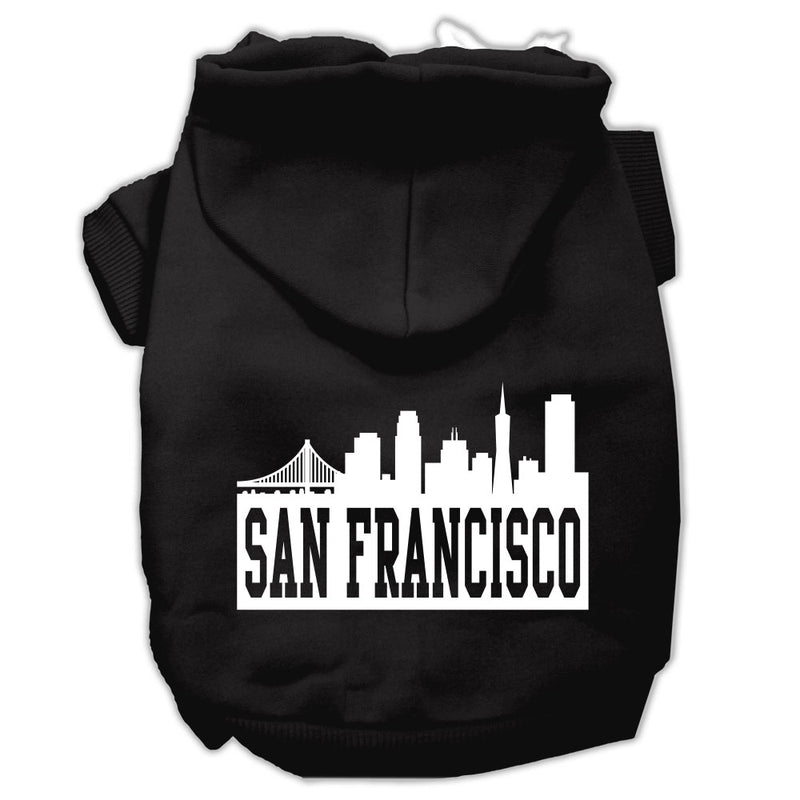 San Francisco Skyline Screen Print Pet Hoodies Black Size Xxl GreatEagleInc