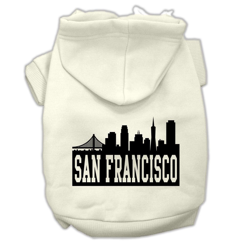 San Francisco Skyline Screen Print Pet Hoodies Cream Size Xxxl GreatEagleInc