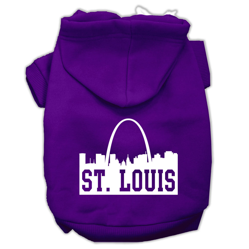 St Louis Skyline Screen Print Pet Hoodies Purple Size Lg GreatEagleInc
