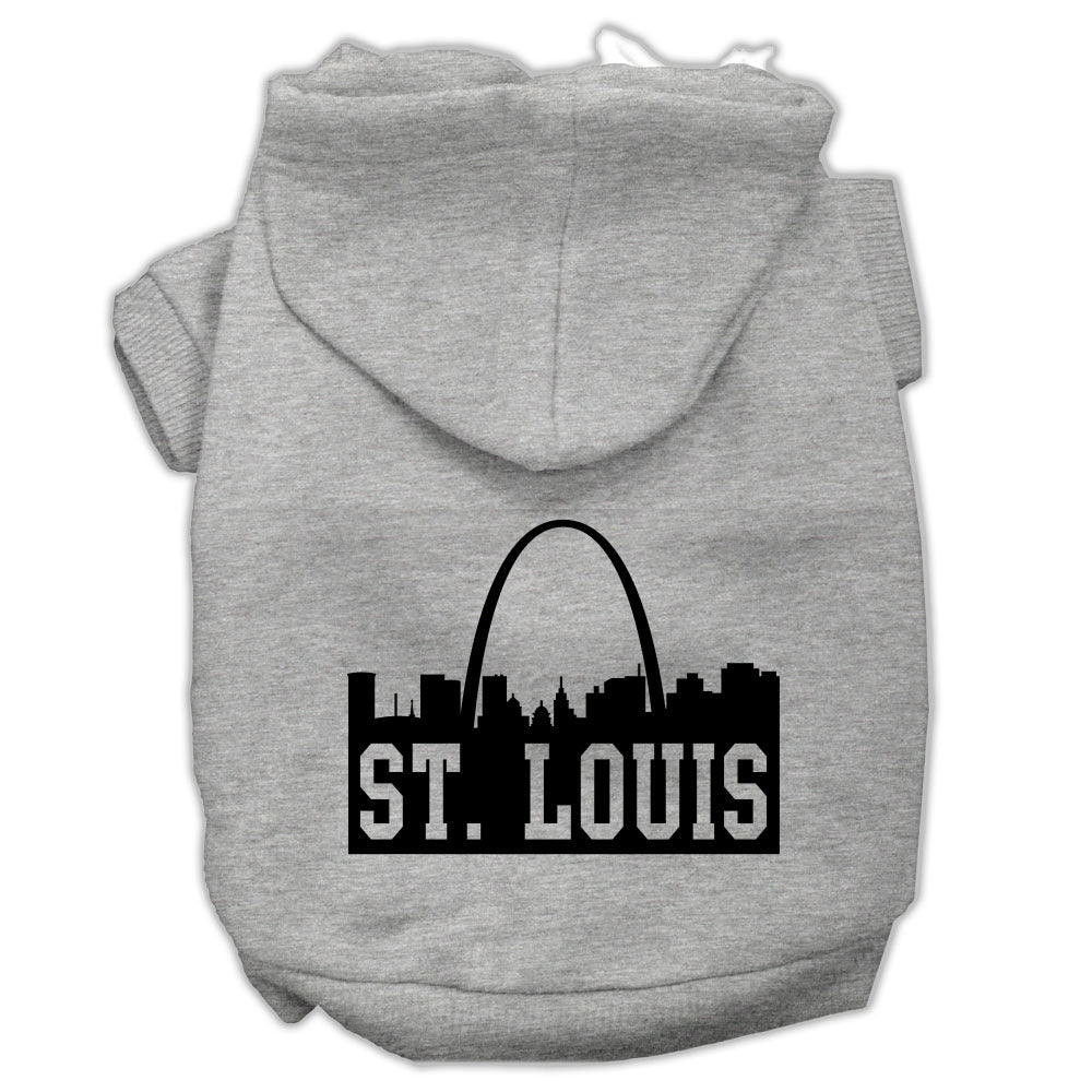 St Louis Skyline Screen Print Pet Hoodies Grey Size Xxxl GreatEagleInc