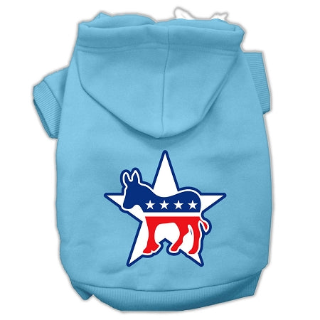 Democrat Screen Print Pet Hoodies Baby Blue Size Lg GreatEagleInc