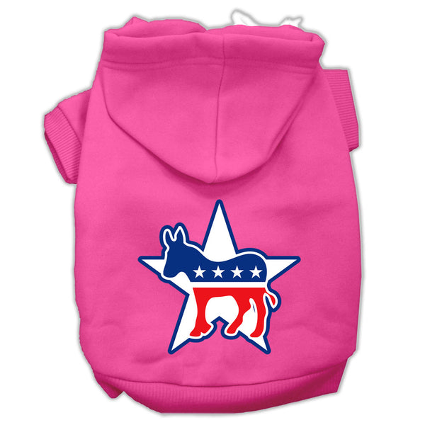 Democrat Screen Print Pet Hoodies Bright Pink Size Lg GreatEagleInc