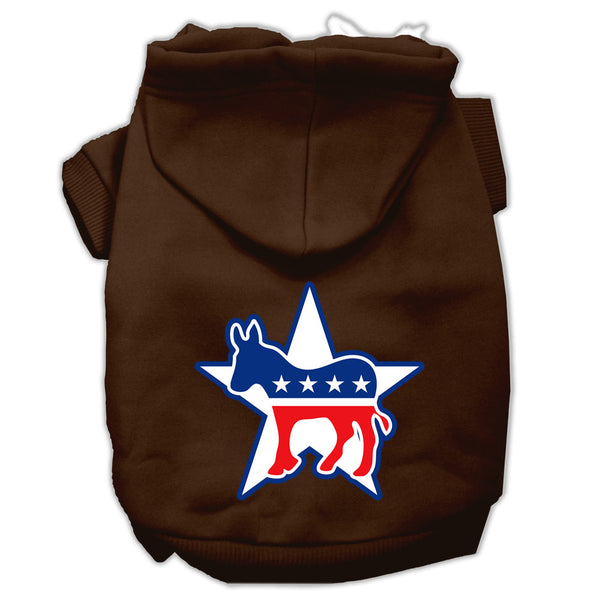 Democrat Screen Print Pet Hoodies Brown Size Lg GreatEagleInc