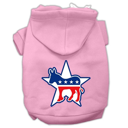 Democrat Screen Print Pet Hoodies Light Pink Size Lg GreatEagleInc