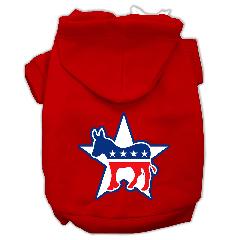 Democrat Screen Print Pet Hoodies Red Size Lg GreatEagleInc