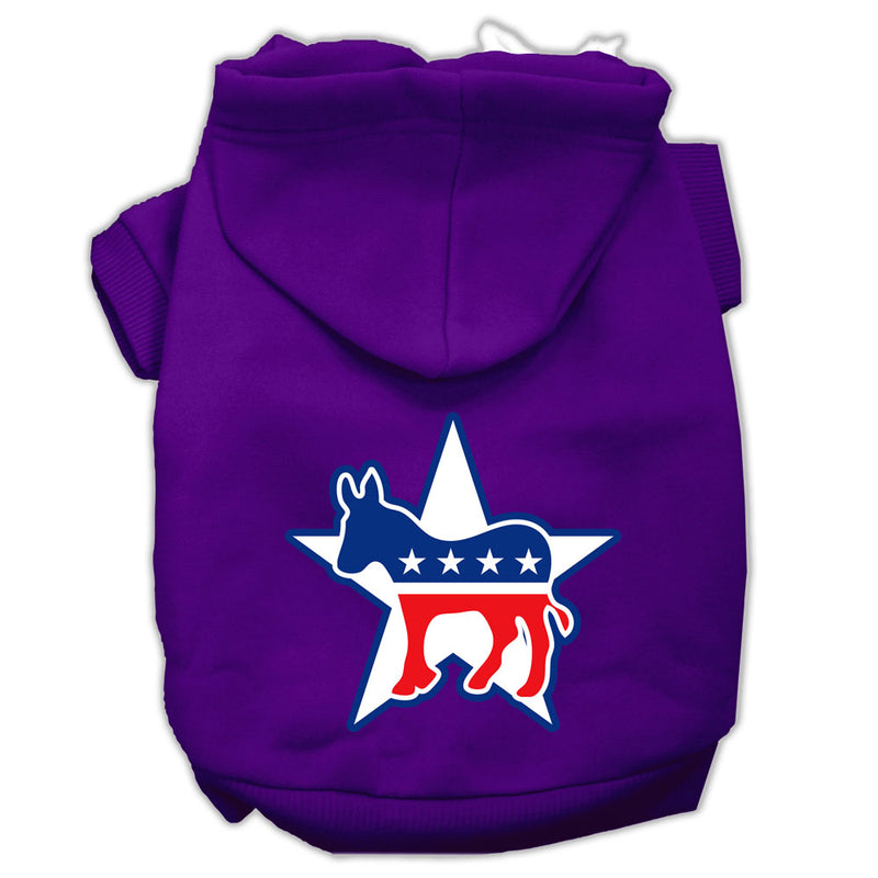 Democrat Screen Print Pet Hoodies Purple Size Med GreatEagleInc