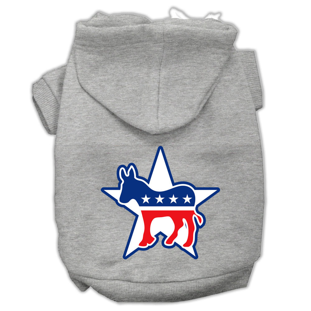 Democrat Screen Print Pet Hoodies Grey Size Sm GreatEagleInc