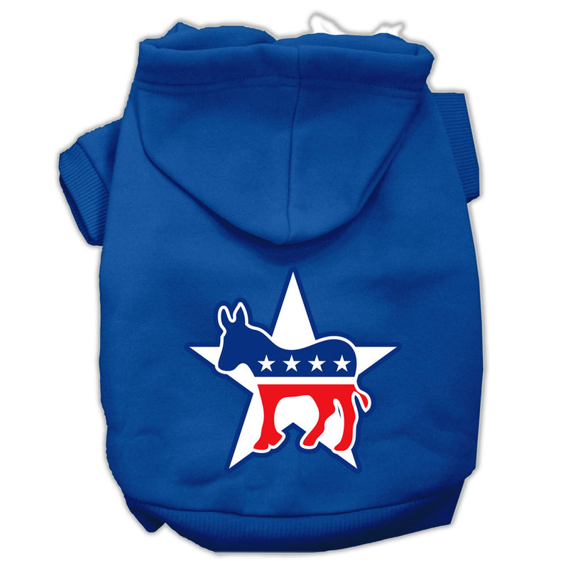 Democrat Screen Print Pet Hoodies Blue Size Xs GreatEagleInc