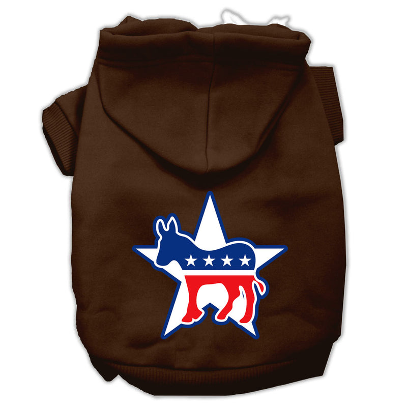 Democrat Screen Print Pet Hoodies Brown Size Xs GreatEagleInc