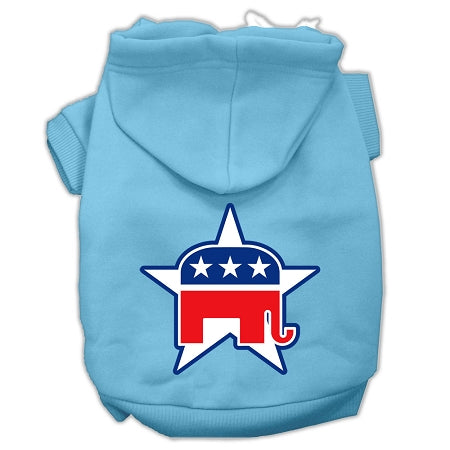 Republican Screen Print Pet Hoodies Baby Blue Size Xxxl GreatEagleInc