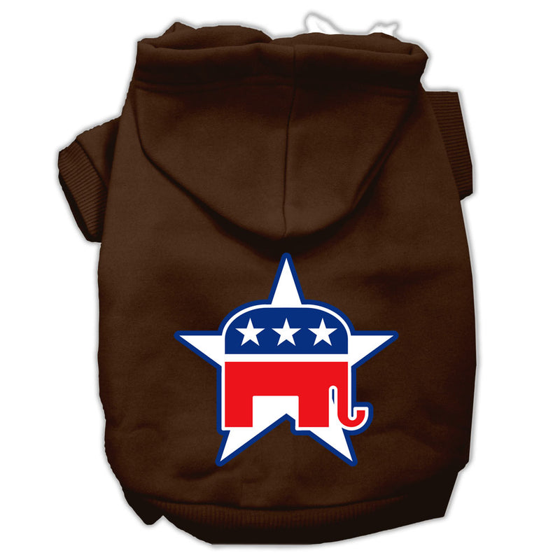 Republican Screen Print Pet Hoodies Brown Size Xxxl Default Title